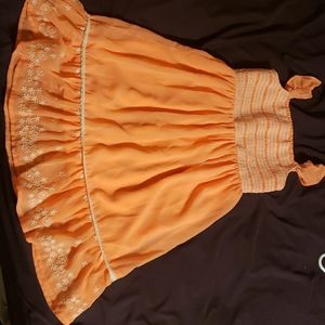 neon orange dress